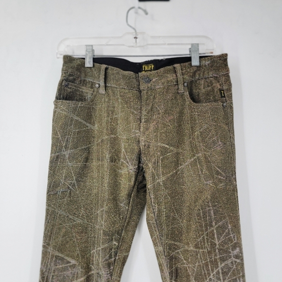 Tripp NYC Shine On Metallic Pants Size 28 Gold Bronze Silver Halographic Flawed - Picture 4 of 16